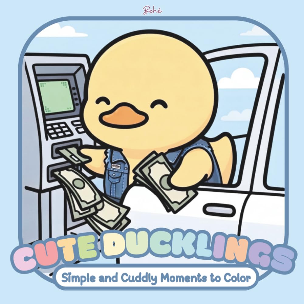 Cute Ducklings: Simple and Cuddly Moments to color